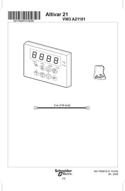 schneider施耐德Instruction sheet - ATV21 kit remote display - VW3A21101